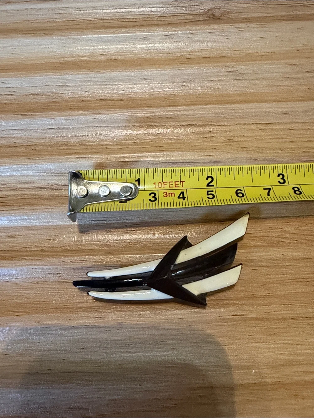 Black and White Enamel Brooch